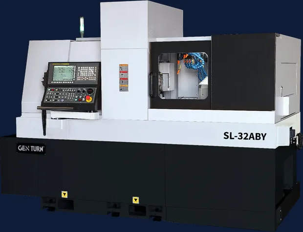 GenTurn SL-32ABY hybrid Swiss-type lathe with programmable B axis
