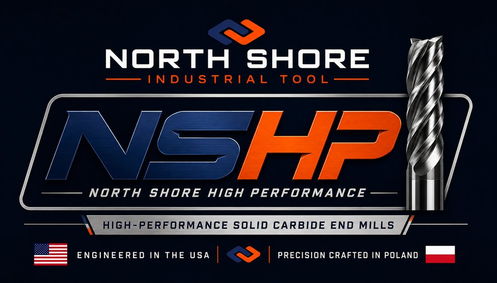 NSHP — North Shore High Performance — high-performance solid carbide end mills. Engineered in the USA, precision crafted in Poland.