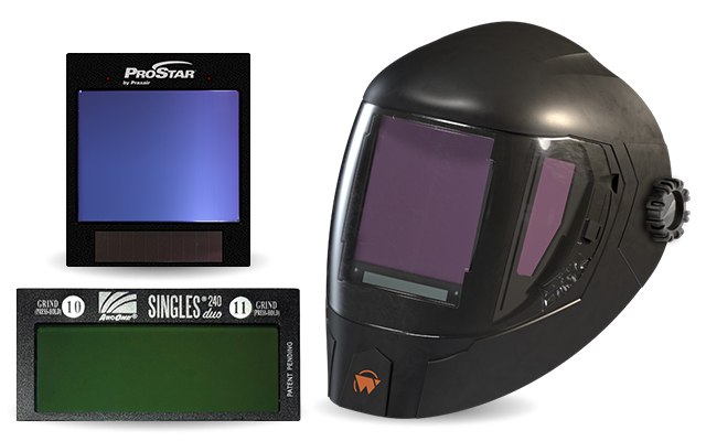 Walter welding helmet with auto-darkening lens plus replacement filter cartridges